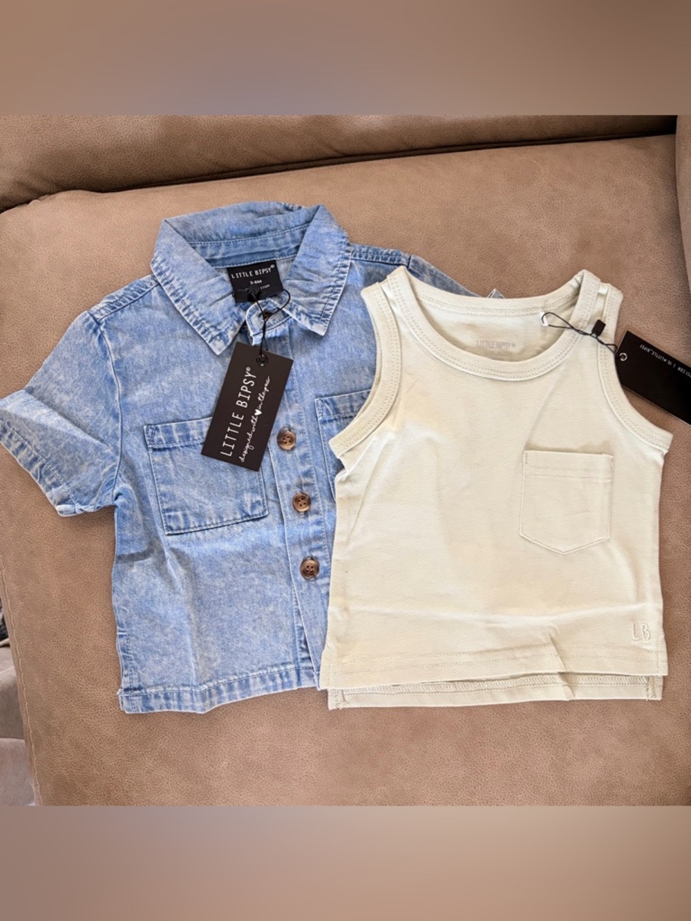 NWT Little Bipsy 3/6M Bundle Tank & Button Down